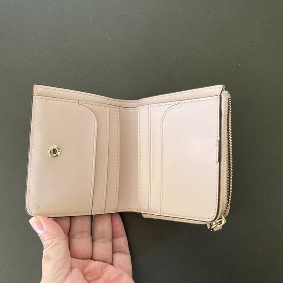 Kate Spade Pink Bifold Wallet Cameron Paper Rose Small L-zip Billfold - Picture 8 of 12